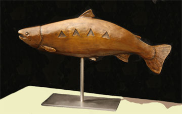 "Yach Ka' "  (the steelhead) bronze sculpture by Paula Zima